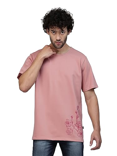 Image of Rigo Back Printed Half Sleeves Round Neck Oversized T-Shirt for Men | Drop Shoulder T-Shirt for Men | Loose Baggy Fit T-Shirt for Men