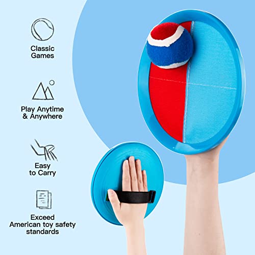 Image of EVERICH TOY Toss and Catch Ball Game Set, Upgraded Sticky Paddle Ball Set for Kids & Toddlers, Sturdy & Water-Resistant Outdoor Backyard Beach Pool Toy, Birthday Gift for Boys Girls Ages 3-12