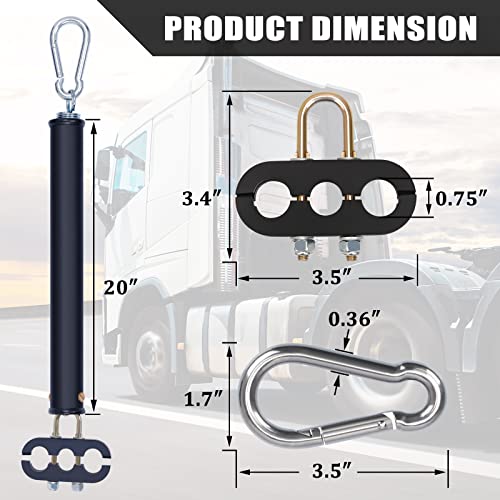 Cheemuii 20" Single Tender Spring Kit Heavy Duty Abs Air Line Hose Tracker Tender Kit With 3 Hose Holders For Semi Truck Trailer Tractor #TOP4