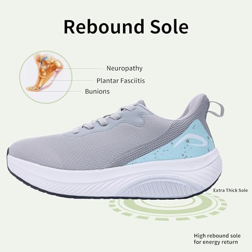 Image of Wide Toe Box Shoes Women Arch Support Walking Shoes for Plantar Fasciitis Wide Width Orthotic Tennis Sneakers