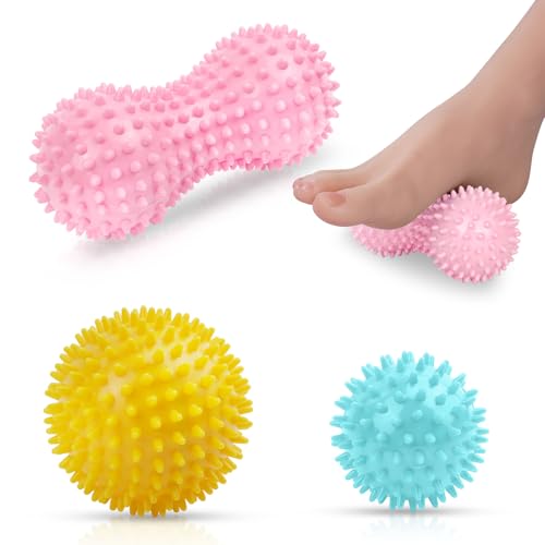 URAQT Set unique de 3 balles de massage différentes,Massage de Trigger Point, Boule Myofasicale,Boule d'exercice, Balle de Massage Pour Masser les...