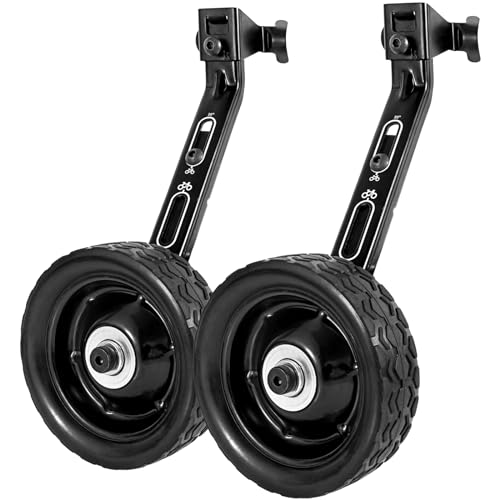 MOSHAY Rollbild zum Vergrößern von Fahrrad-Trainingsrädern, passend für 50,8 cm, 55,9 cm, 61 cm, 66 cm (26 Zoll), variables Kinderfahrrad (schwarz1)