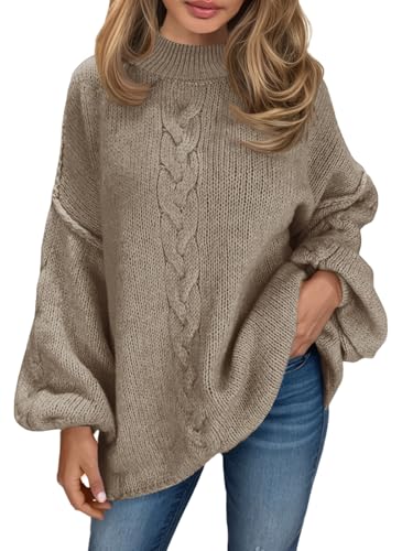 Saodimallsu Womens Oversized Cable Knit Sweater...