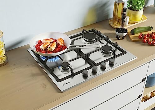 Cuisinière à gaz Candy CHG6BR4WX Inox 4 brûleurs Fonte - vue 5