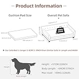 BingoPaw Hundesofa XXL für Große Hunde: Luxus Hundecouch aus atmungsaktivem wasserdichtem Leder - Mordern Haustiersofa mit Rückenlehne orthopädisches Hundekissen und Holzbeinen - Braun 120x74x40cm