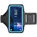 Galaxy S6 / S6 Edge Running & Exercise Armband with Key Holder & Reflective Band (Black with Blue Reflector)