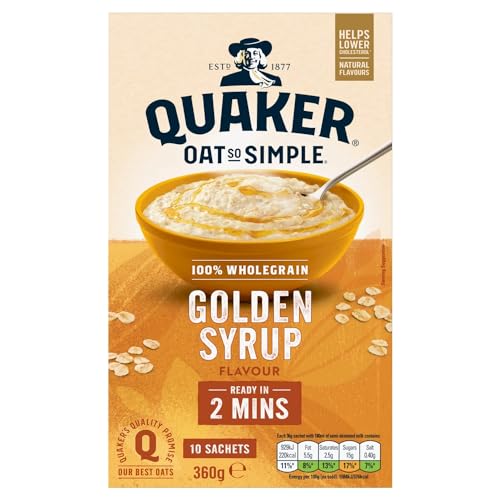 Avena Quaker Oat So Simple Family Pack Golden Syrup | 10 bolsitas x 36 g