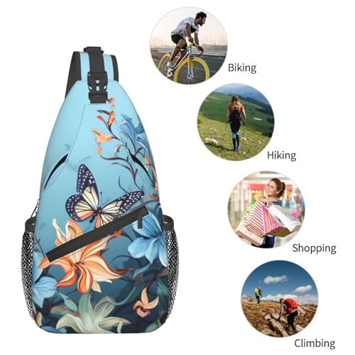 Bolso Pequeño Colgante para Mujer y Hombre Azul Mariposa miniatura 6