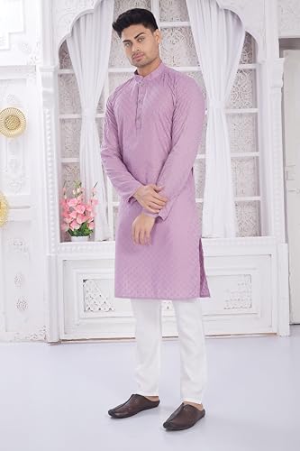 Image of DIVISIVE Men's Thread Embroidered Cotton Only Slim Fit Kurta