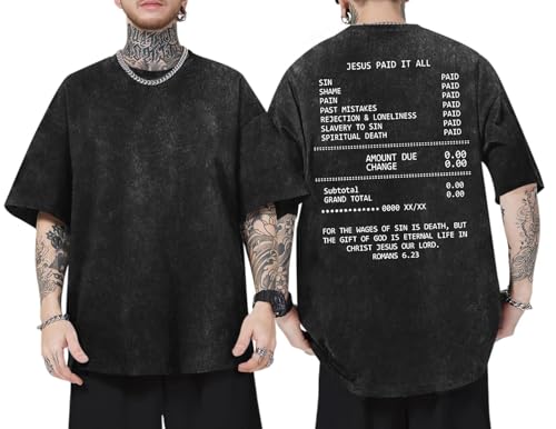 Christian Faith God Shirts for Men Jesus Bible Verse Acid Wash Shirt Oversized Religious Tshirts Vintage Graphic Tees2