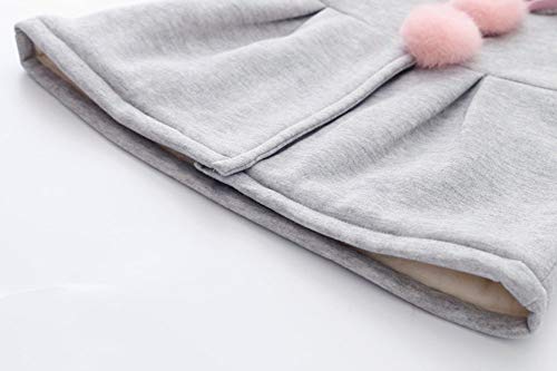 Baby Girl\'s Toddler Kids Fall Winter Coat Jacket Outwear Rabbit Ears Hoodie Sweatshirt Warm Overcoat(Gray, 3-4T) - Thumbnail 2