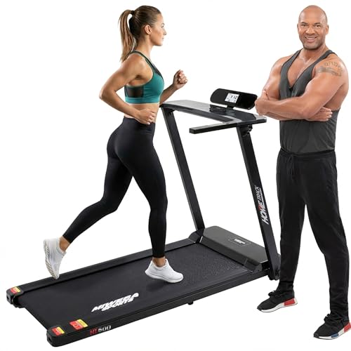 Miweba Sports elektrisches Laufband HT500 | 3 PS - 14 Km/h - Traglast 120.0 Kg - Klappbar - Große Lauffläche - LCD-Display - 12 Programme - Elektro-Laufband - Fitnessgeräte für Zuhause - Fitness