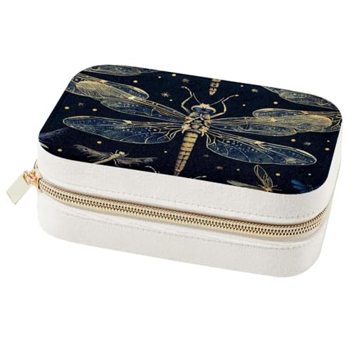 Boîte à bijoux portable libellule en écrin raffiné pour bagues et colliers