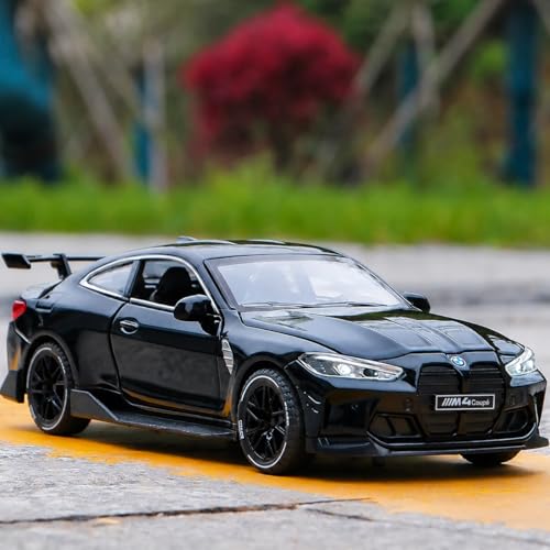 Image of WORSHIPER 1:32 Diecast Model Alloy B-M-W M4 Metal Pull Back Car with Sound Light, Openable Doors, Toy Vehicles for Kids Gift, car for Kids