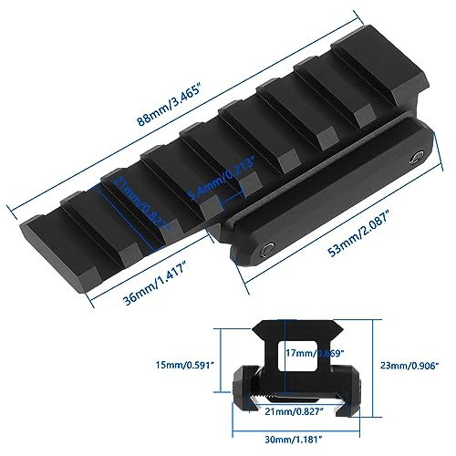 ToopMount Fast Optic Riser Mount Base 20mm Picatinny Rail 8 Slots 0.67" Raised Height - Image 2