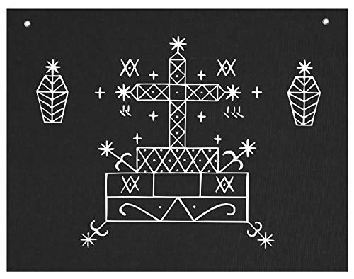 Baron Samedi Voodoo Veve Wall Tapestry - Goat Skull Sigil Of Lucifer Pentagram Dragon Demon Evil Mendes Goat's Head Gothic Metal Occult Punk Satan Satanic Death Wicca Baphomet Leviathan Cross Inverted #TOP1