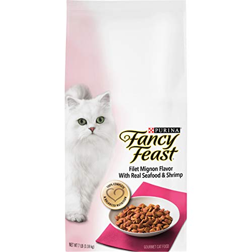 Purina Fancy Feast Dry Cat Food, Filet Mignon Flavor With Real Seafood & Shrimp - 7 lb. Bag