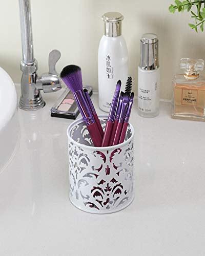 Easypag 2 Pack Pen Holder For Desk Premium Metal Pencil Holder Pen Cup Marker Holder Makeup Brush Holders, Desk Accessories & Workspace Organizers For Home, School & Office,White #TOP4