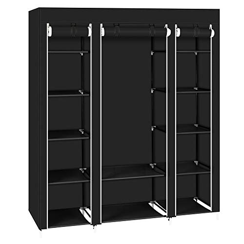 TactFire Armoire de Rangement en Tissu, Penderie avec Housse, Armoire Chambre Portable, Armoire à Vêtements, pour Chambre D'adulte avec 5 Couches 12...