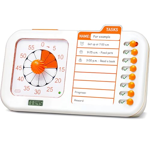 Image of 3-in-1 Visual ADHD Timer for Kids & Adults with Planning Board, Task Timer, Chore Chart & Visual Schedule Planner, Autism & ADHD Tools with Checklist for Homeschool Supplies, Home, School