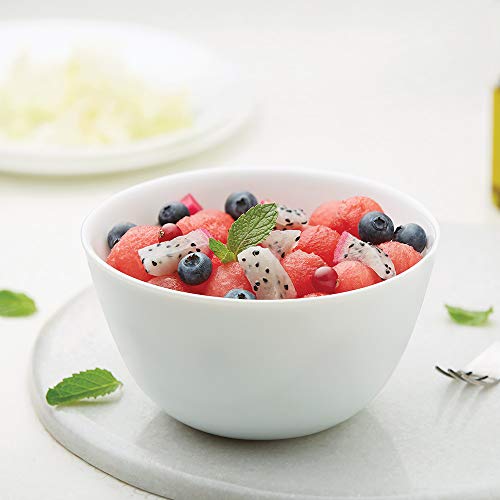 Image of Larah by BOROSIL Opalware Solid Mixing Bowl - 500ml, 750ml, 1L, Set of 3, White
