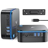 【Small but Powerful】Mini computer removable enclosure on the bottom, supports mSATA and 2.5 inch SSD or HDD, expands extra storage up to 1TB, and you can set it as the boot drive. WiFi 6, Ethernet Gigabit 1000MB/s LAN, Bluetooth 5.2, very convenient ...