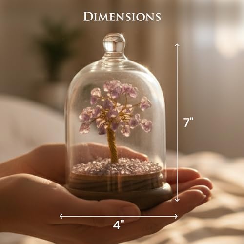 Image of Amethyst Healing Crystal Tree for Home Decor | Brings Calmness, Focus & Positive Energy | Vastu & Feng Shui Gemstone Tree for Prosperity, Luck & Happiness