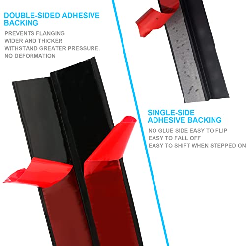 3.28 Ft Pvc Floor Transition Strip Double Waterproof Self Adhesive Backing, Floor Edging Trim Floor Divider Strip Suitable For Threshold Transitions With A Height Less Than 4 Mm/0.16In(Black) #TOP3