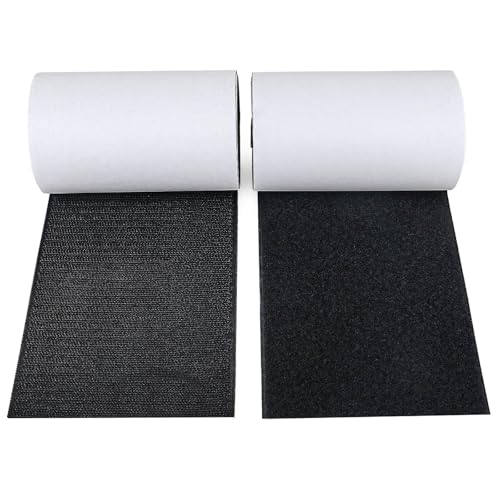 Image of BOMEI PACK Hook and Loop Tape Strips 4.5Inch x 6.5Ft Heavy Duty Hook and Loop Tape with Adhesive, Adhesive Backed Fastener Roll, Prevents Sofa Cushions from Sliding, Keeps Carpet in Place