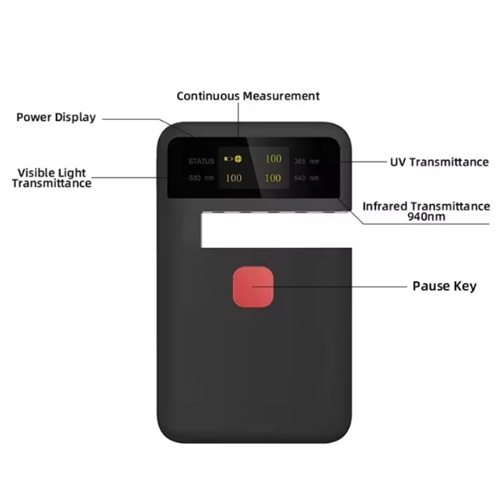CT-23 Misuratore di Tinta per Vetri Ad Alta Precisione Misuratore di Trasmissione per Pellicole Solari VLT Tester di Rifiuto UV IR Portatile