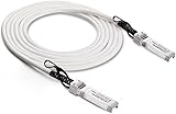 10GbE SFP+ to SFP+ DAC Direct Attach Copper Twinax Cable, Passive, 3-Meter(10ft), 30AWG, White