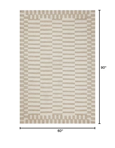 Image of Loloi Chris Loves Julia Bradley Ivory /Beige 5'-0 inch x 7'-6 inch Area Rug