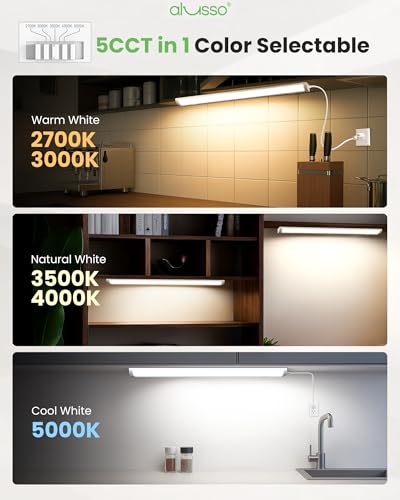Image of ALUSSO Plug-in 120V Under Cabinet Lighting 24 Inch Counter Kitchen Closet