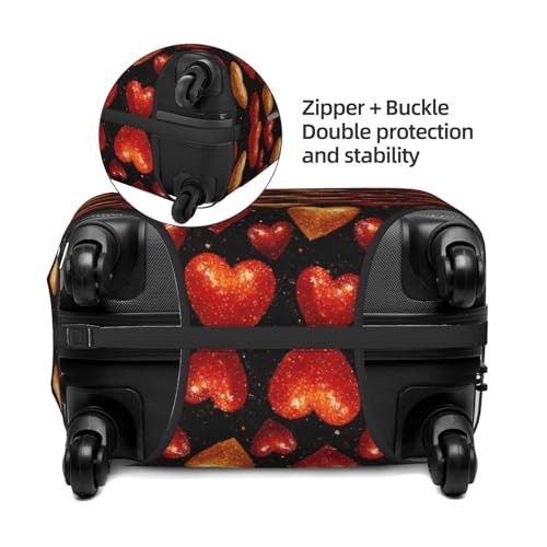 Luggage Cover Protector - Red Heart Print Fit 29-32 Inch Suitcase Covers for Luggage3
