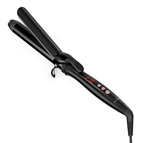 Anjou Curling Iron, 1.25 inch Hair Curler Curling Wand with Anti-scalding Insulated Tip, Ceramic Tourmaline Coating with LCD Diaplay(250 Â°F to 430 Â°F, Glove and Curl Clips Included)