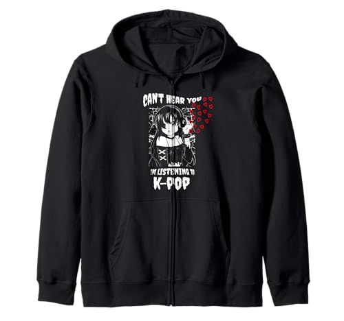 Photo de Anime Goth Girl Kawaii ne Peut Pas t'entendre, j'écoute de la K-Pop Sweat à Capuche