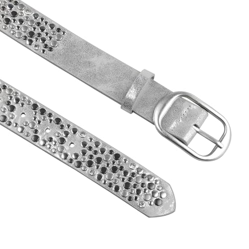 Rhinestone Studded Belt for Women - Western Belt Y2K Metal Rivet Silver Belts Ideal Gifts for Woman3