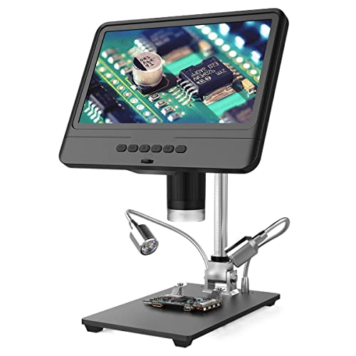 Microscope AD208S 8.5 Inch LCD Display Screen 5X-1200X Digital Microscope 1280 * 800 Adjustable 1080P Tool(Type 1 no Battery)