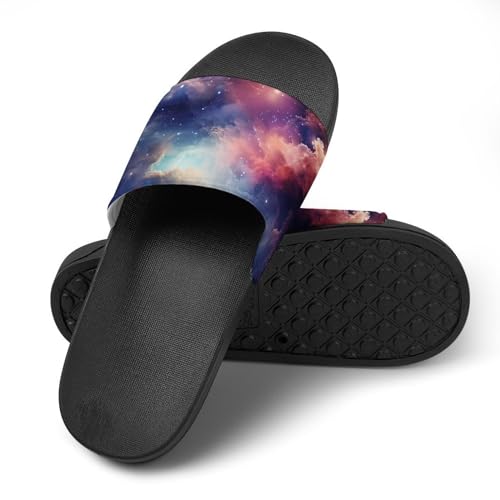 Galaxy Starry Night Space Art House Sandals Non-Slip Bathroom Slippers Beach Summer Shoes for Men Women4