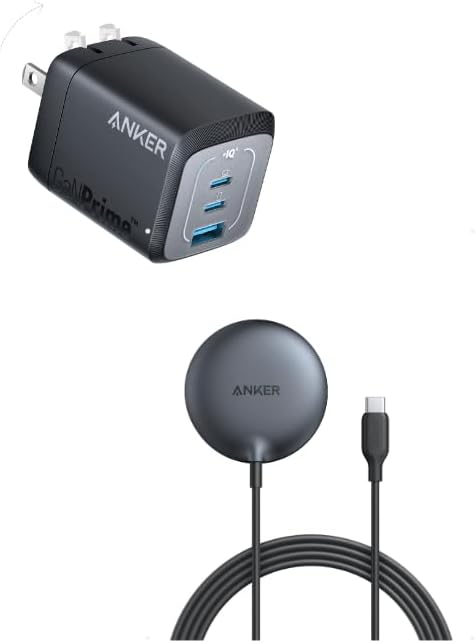 Anker MagGo Magnetic Wireless Charger (Pad) with Anker Prime 67W USB C Charger