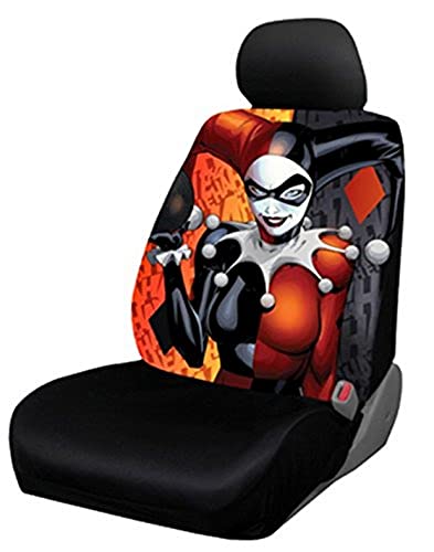 Plasticolor 008670R01 DC Comics Harley Quinn Low Back Universal Fit Car Truck SUV Seat Cover