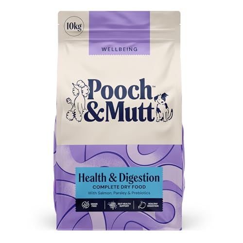 Pooch & Mutt - Vitalität & Verdauung, Getreidefreies Alleintrockenfutter für Hunde, Lachs und Süßkartoffel, 10 kg