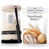 Complete Sourdough Starter Kit: Mature 100+ Year Old Dehydrated Sourdough Starter, Sourdough Jar, Feeding Band, Cloth Cover, Spatula & Thermometer - Beginner Friendly Sourdough Kit