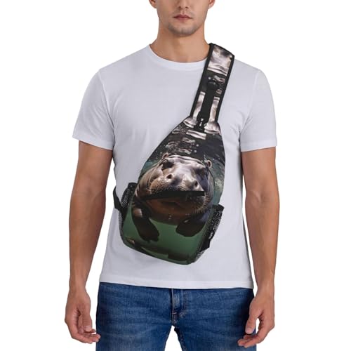 Bolso cruzado negro para hombro y pecho unisex para viaje miniatura 2