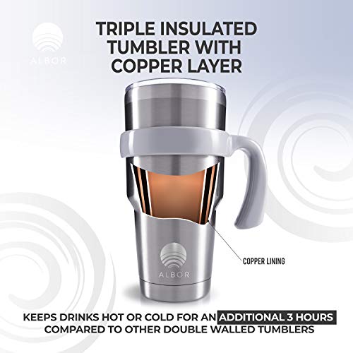 ALBOR 30 Oz Stainless Steel Tumbler 30 Oz Insulated Tumbler With Straw 30oz Stainless Steel Tumbler With Straw 30oz Tumbler With Handle Metal Tumbler With Straw Insulated Cup With Straw