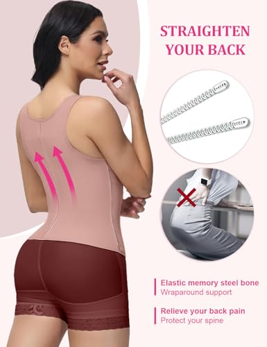 Image of SHAPSHE Waist Trainer for Women, Tummy Control Sports Girdle, Workout Body Shaper with Adjustable Shoulder Strap
