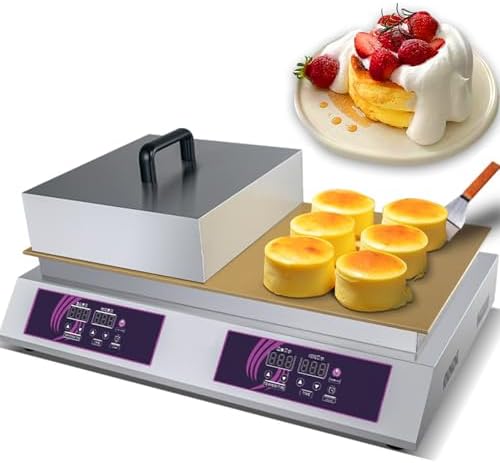 Japanese Souffle Pancake Maker, Non-Stick Electric Griddle with 60-240℃ Temp Control, Stainless Steel Doublehead for Perfect Pancakes & Snacks,Doublehead