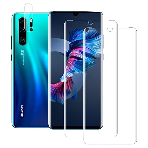 NUOCHENG [2 Pièces] Verre Trempé pour Huawei P30 Pro + [1 Pièces] Caméra Arrière Protecteur, [3D Couverture Complète] [Haut Définition] [Anti-Scratch] Film Protection d’Ecran pour Huawei P30 Pro