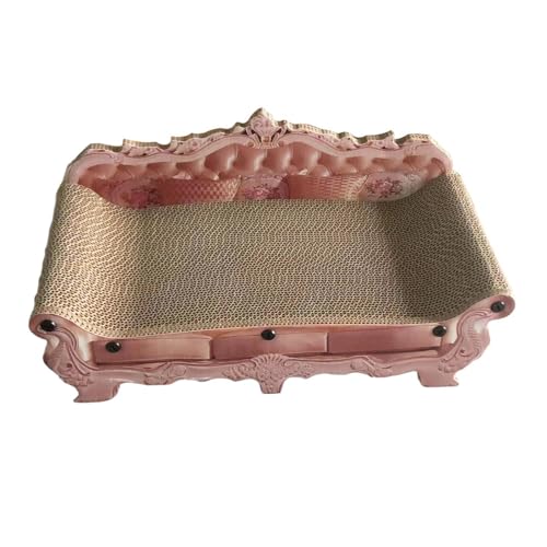 Leefasy Corrugated Cardboard Cat Scratcher Couch Bed Cat Scratching Board Wear Resistant Accessories Cat Furniture for Indoor Cats, S