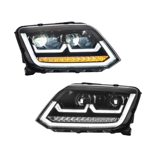 Faros delanteros Compatible con VW Amarok 2008-2020, luces LED modificadas, luces de freno, luces de circulación diurna, accesorios Compatible with coche.(Right Hand Drive)